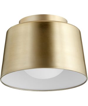 11"W 1-light Ceiling Flush Mount Aged Brass