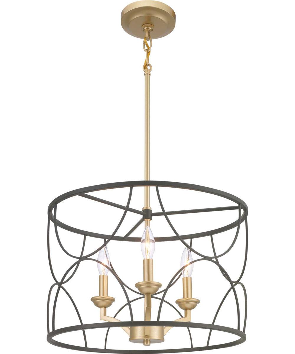Landree 3-Light Luxe Chandelier Light Matte Black