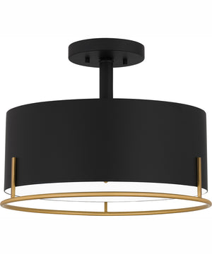 Quoizel Semi-Flush Mount Medium 3-light Semi Flush Mount Matte Black