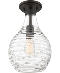 Genie 1-light Semi Flush Mount Old Bronze