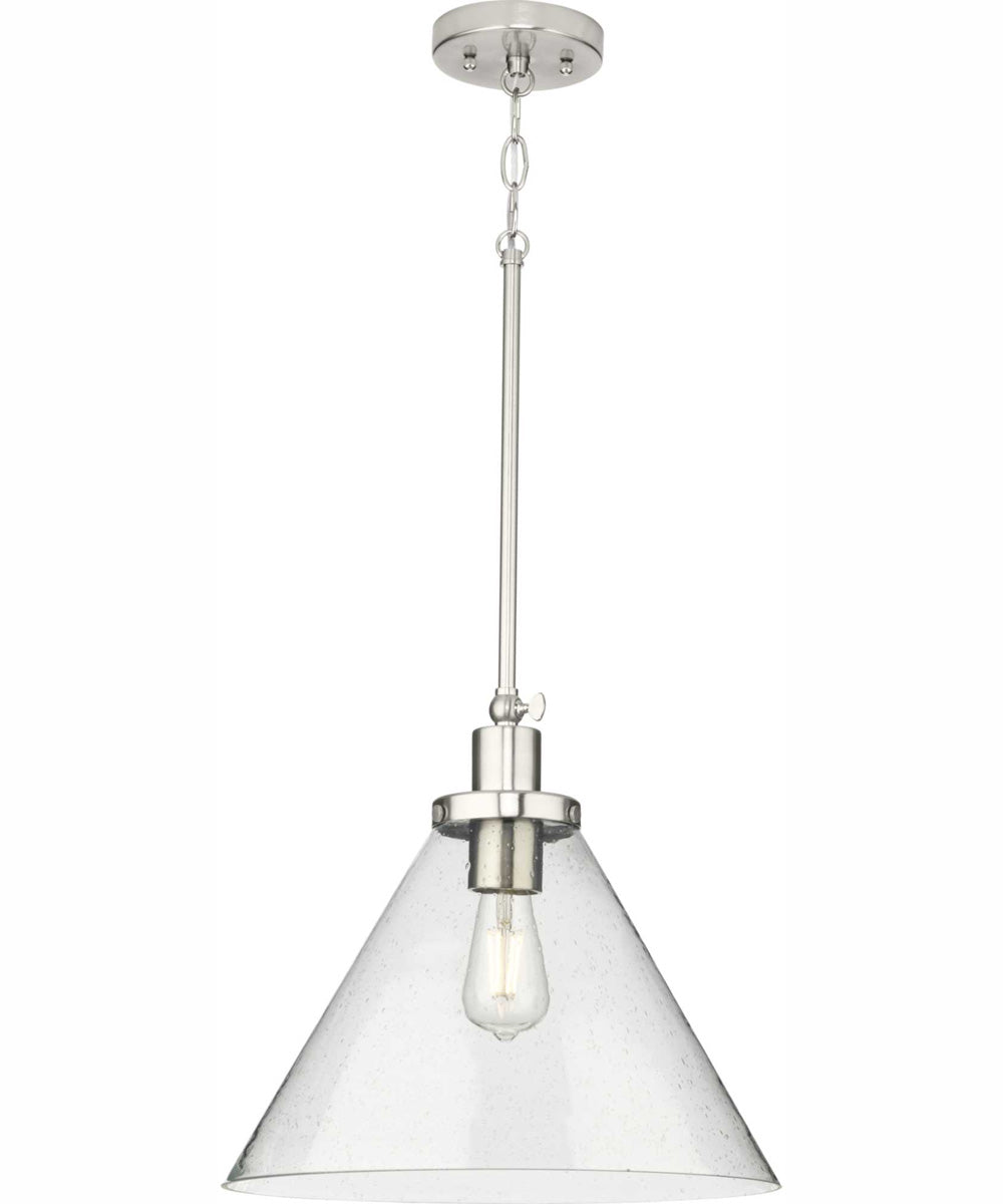 Hinton 1-Light Modern Farmhouse Pendant Brushed Nickel