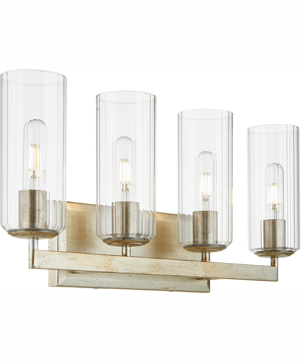 Merrick 4-light Bath Vanity Light Aged Silver Leaf