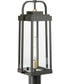 Walcott  1-Light  with Brasstone Accents Clear Glass Transitional Outdoor Post Light Antique Bronze