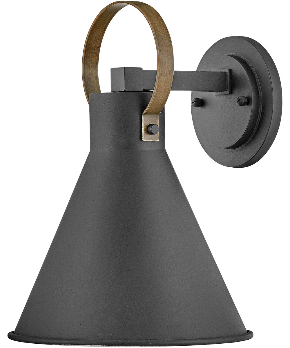 Winnie Coastal Elements  1-Light LED Small Wall Mount Lantern in Museum Black