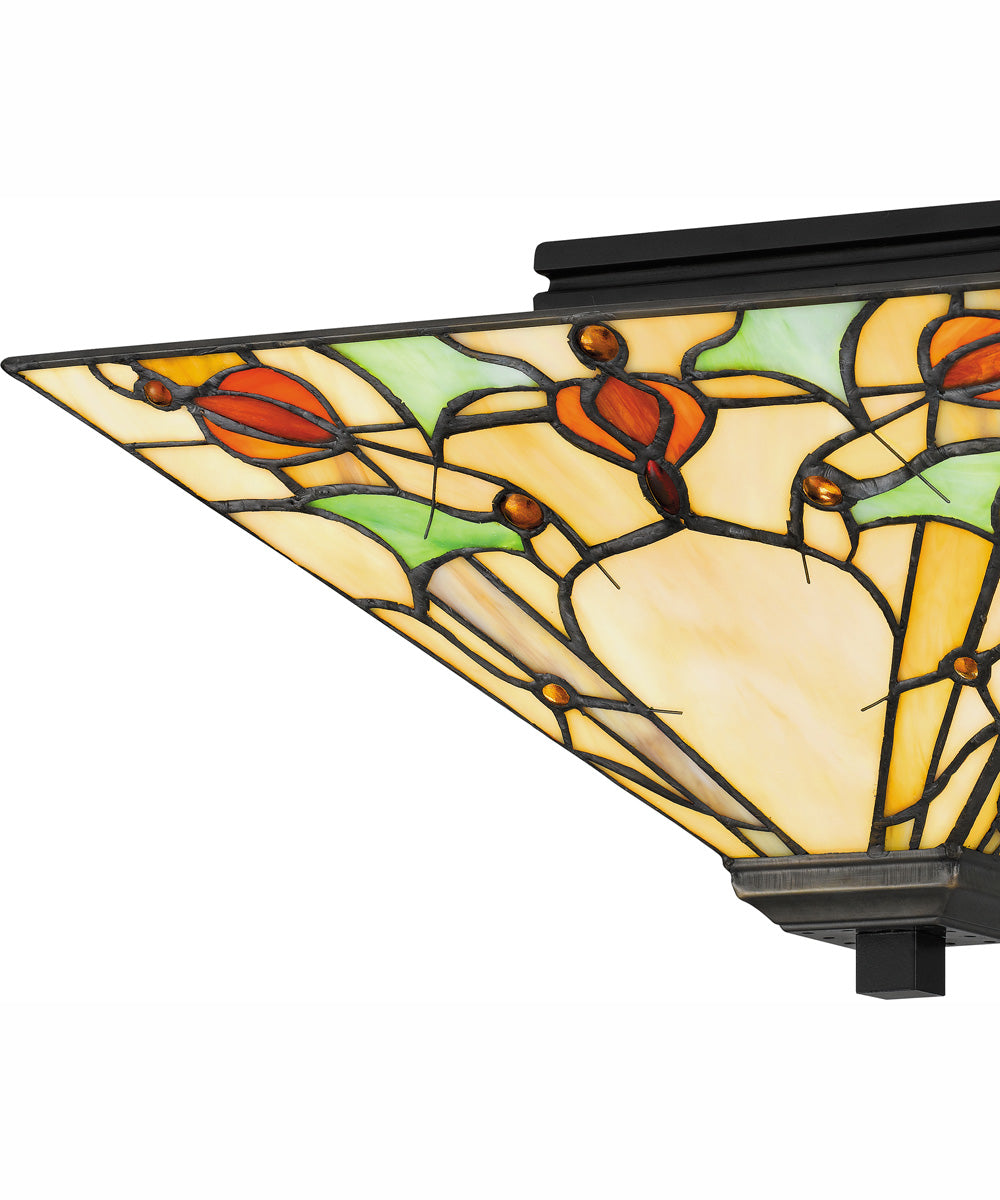 Tiffany Medium 2-light Flush Mount Matte Black