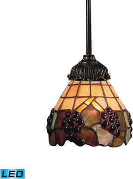 6"W Mix-N-Match 1-Light LED Pendant Vintage Antique/Stained Glass