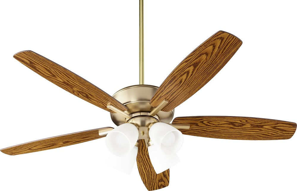 52"W Breeze 4-light LED Ceiling Fan Aged Brass