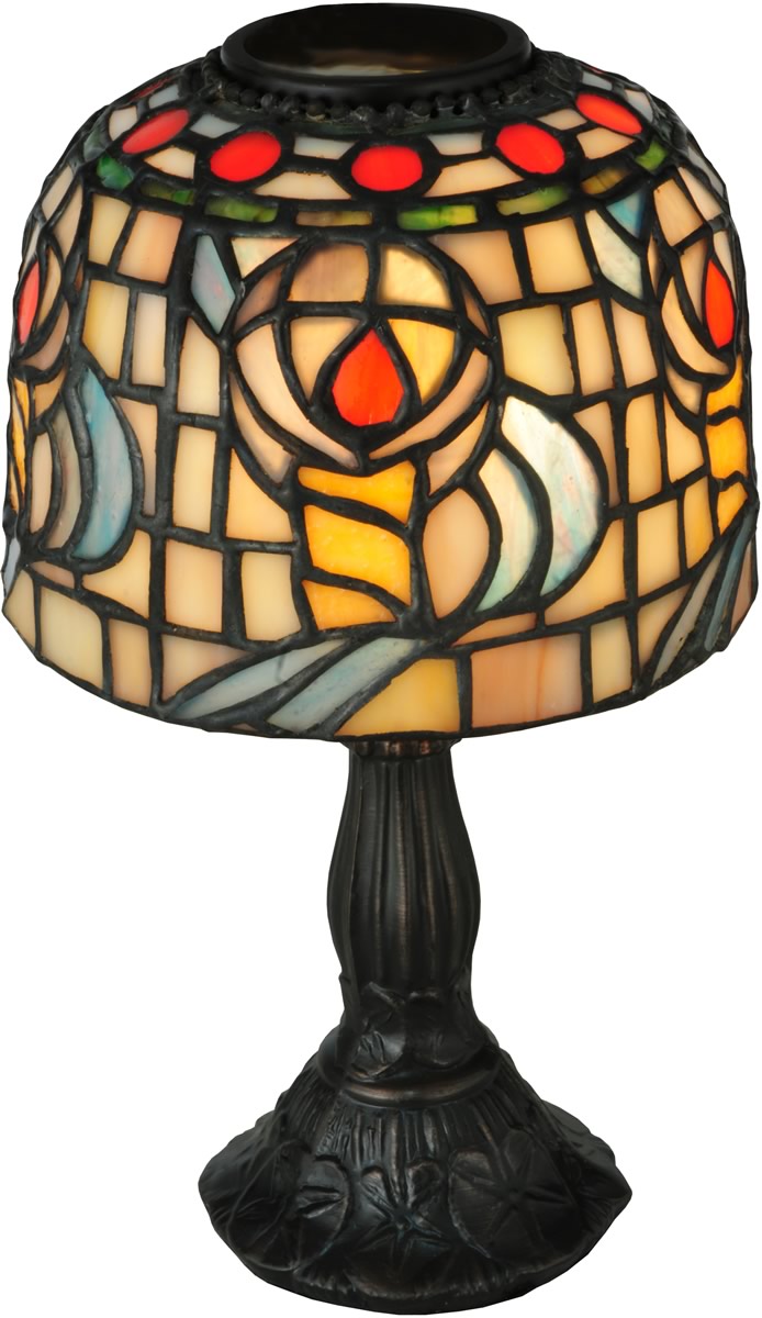 9"H Tiffany Rosebud Candle Lamp