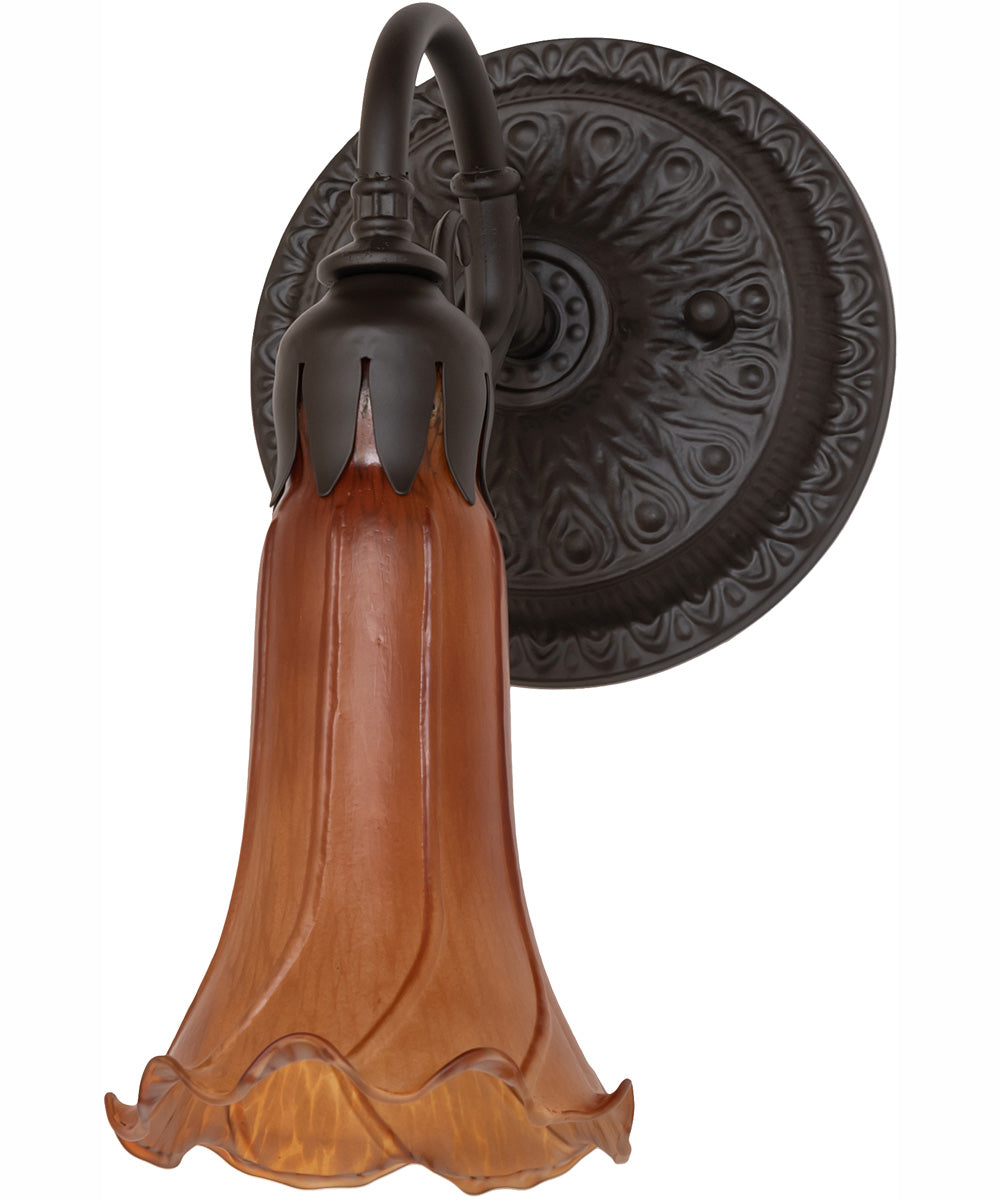 5.5" Wide Amber Tiffany Pond Lily Wall Sconce