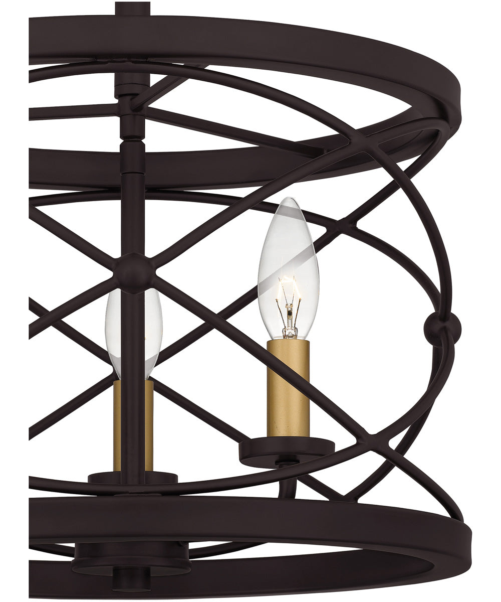 Potts 3-light Semi Flush Mount Palladian Bronze