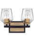 Avante Grand 2-Light Vanity Flat Black/Satin Brass