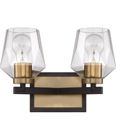 Avante Grand 2-Light Vanity Flat Black/Satin Brass