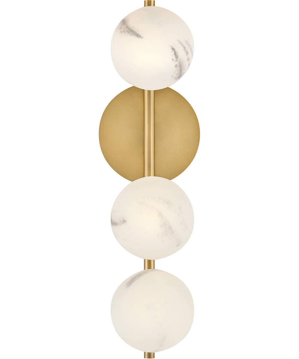 Selene 3-Light Large Three Light Sconce in Lacquered Brass