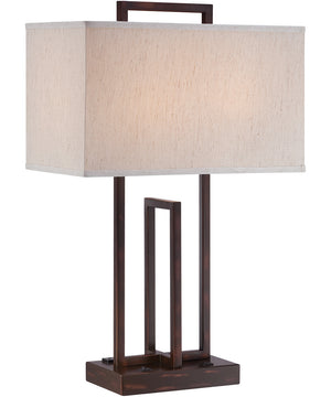 Farren 2-Light Table Lamp D.Bronze/Fabric Shade