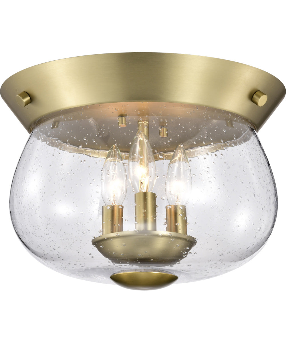 Boliver 3-Light Close-to-Ceiling Vintage Brass