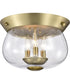 Boliver 3-Light Close-to-Ceiling Vintage Brass