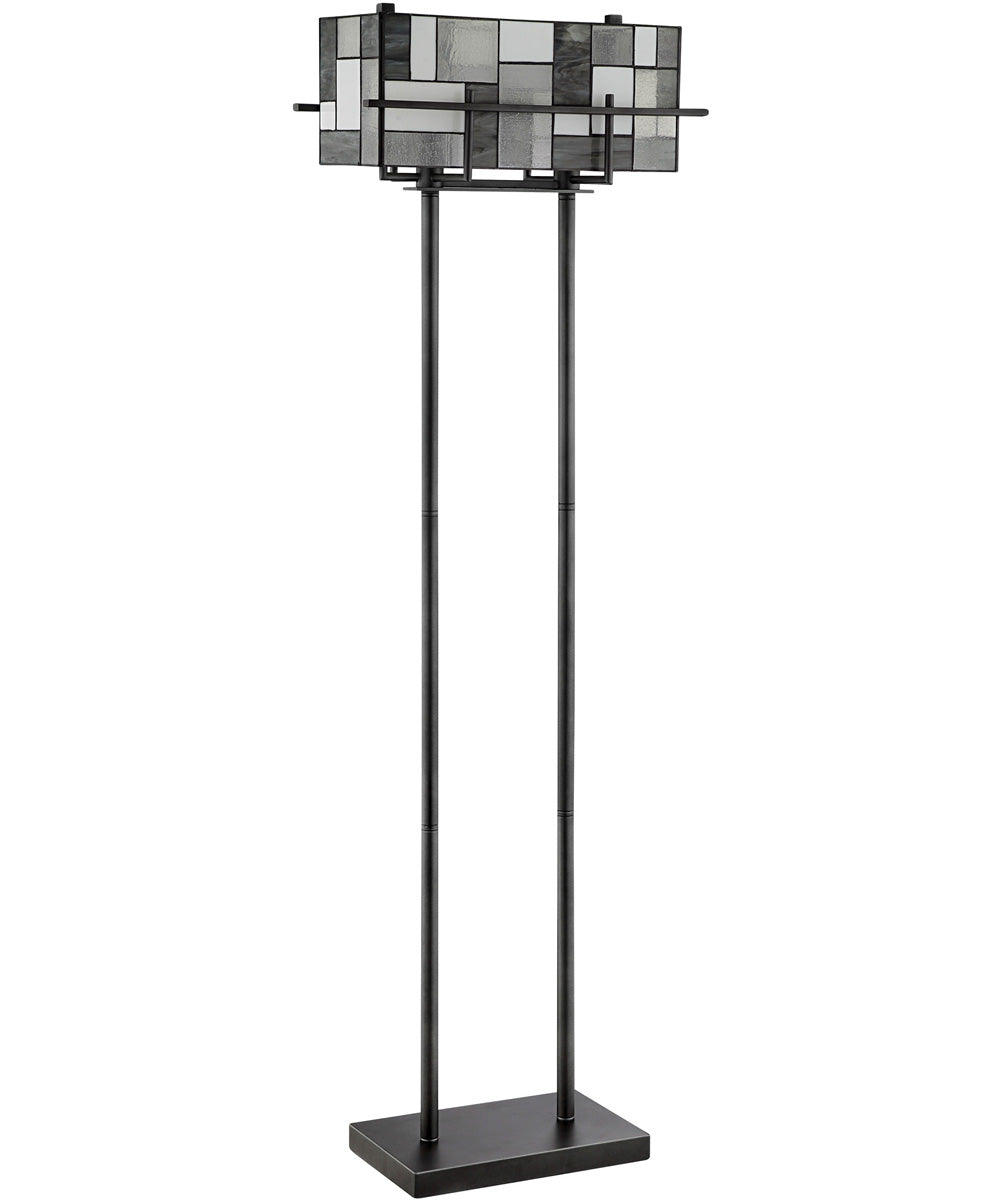Collins 2-Light Floor Lamp Aged Gunmetal/Tiffany Shade