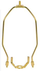 9"H Polished Brass Heavy Duty Harp Fitter For Lamp Shades