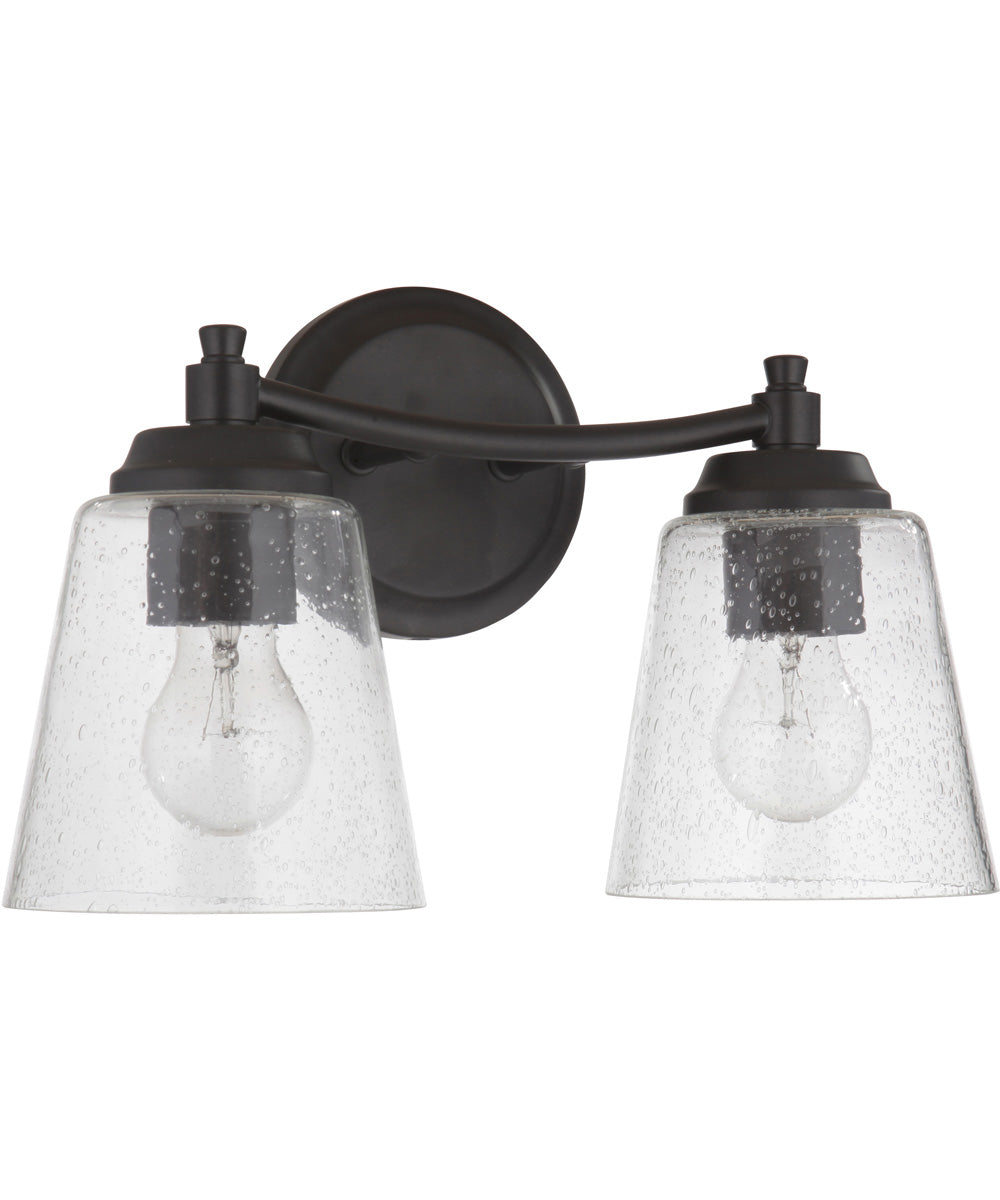 Tyler 2-Light Bath Vanity Light Flat Black
