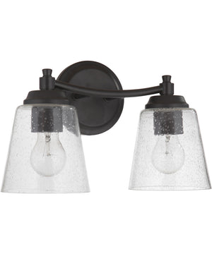 Tyler 2-Light Bath Vanity Light Flat Black
