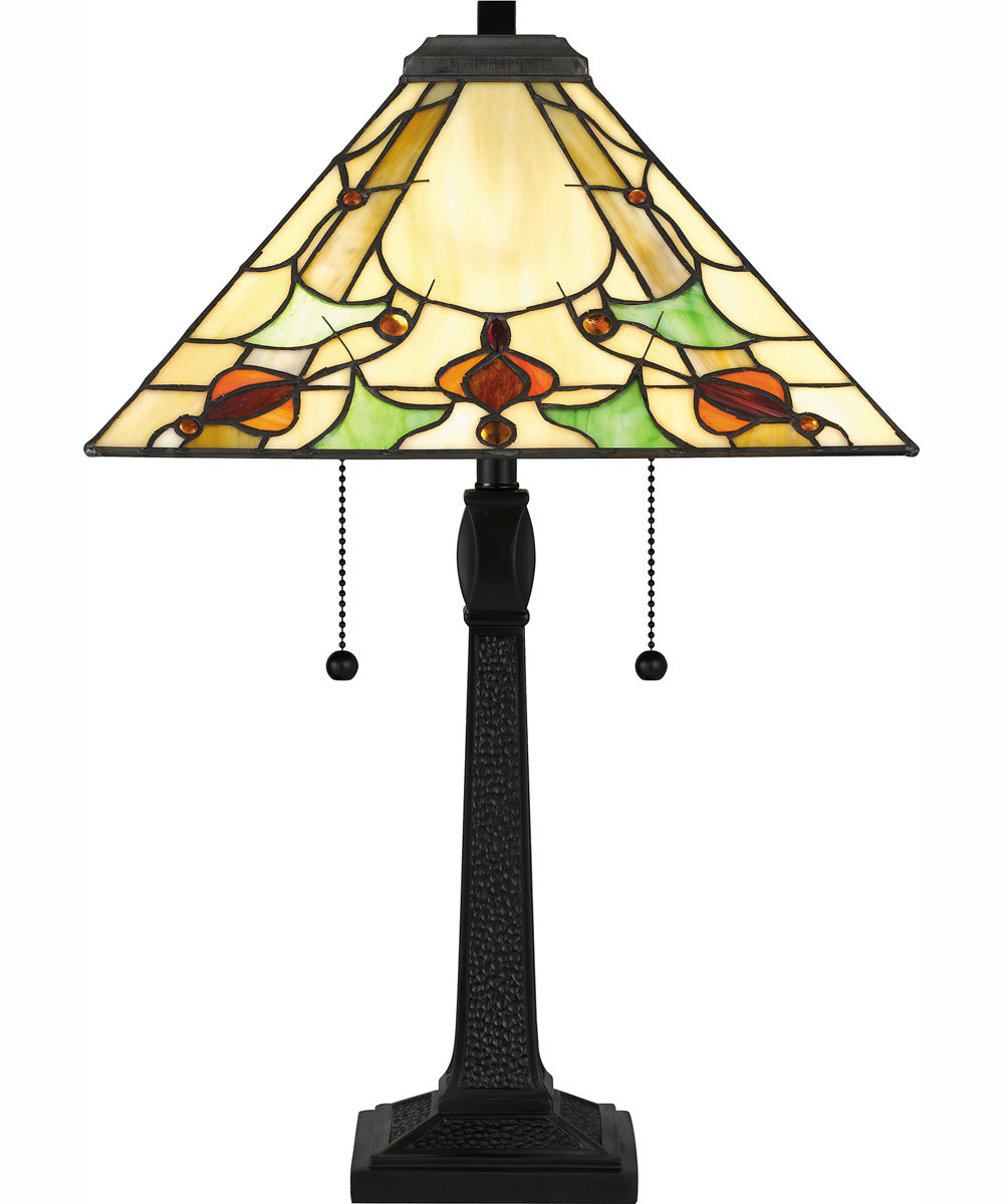 Tiffany Small 2-light Table Lamp Matte Black