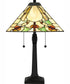 Tiffany Small 2-light Table Lamp Matte Black