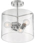 12"W Sommerset 3-Light Close-to-Ceiling Brushed Nickel