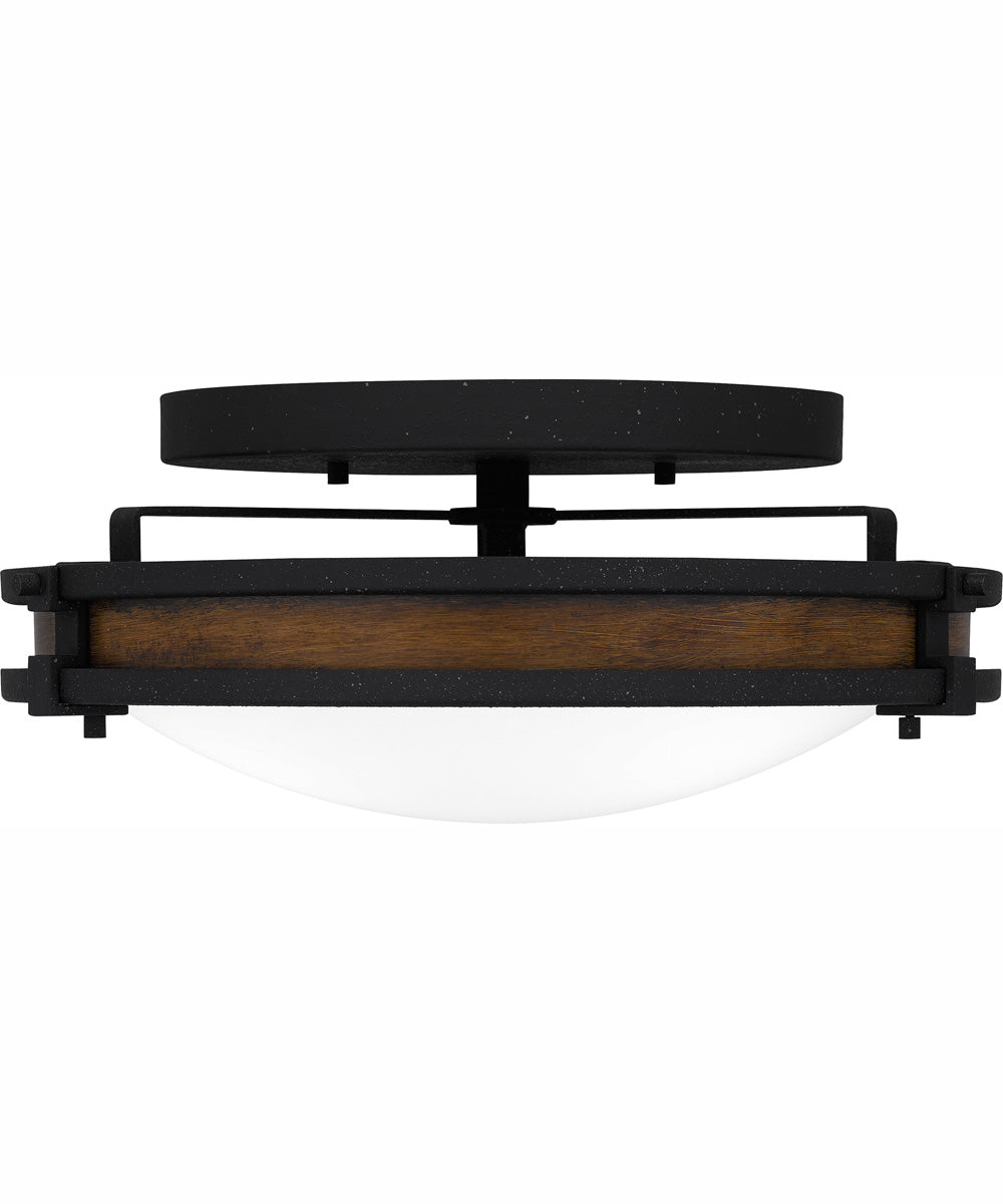 Quoizel Flush Mount Medium 3-light Flush Mount Natural Iron