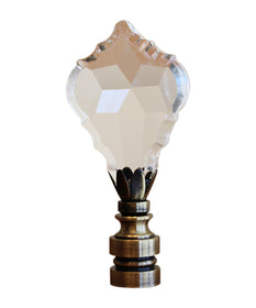2.75"H Swarovski Crystal Gothic Cross Antique Brass Base Lamp Finial