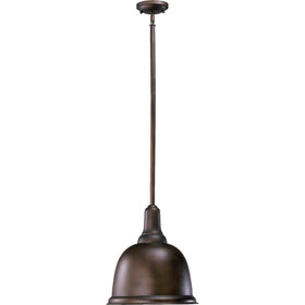 14"W 1-Light Dome Pendant Oiled Bronze