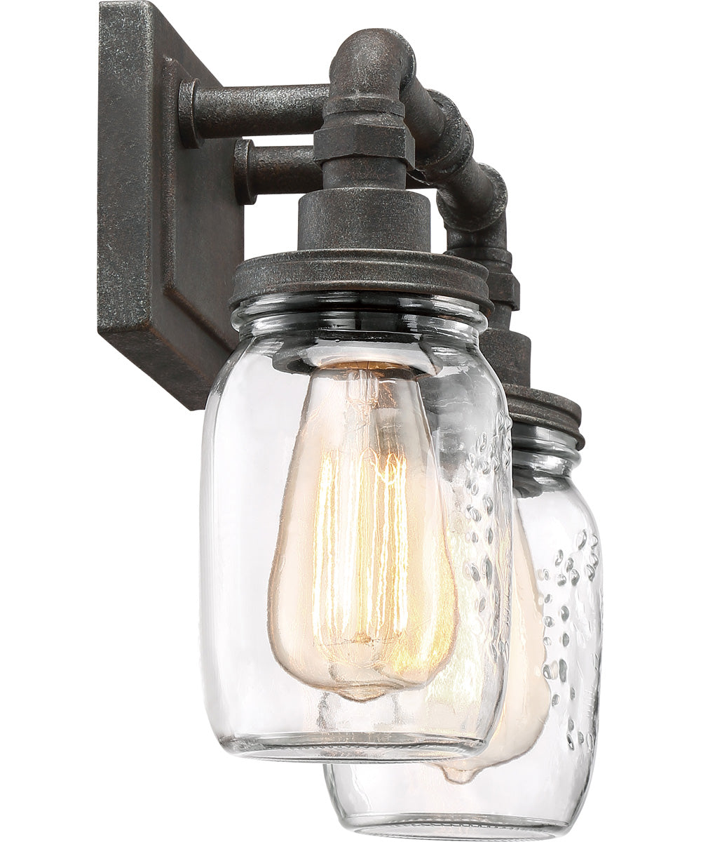 Squire Medium 2-light Bath Light Rustic Black