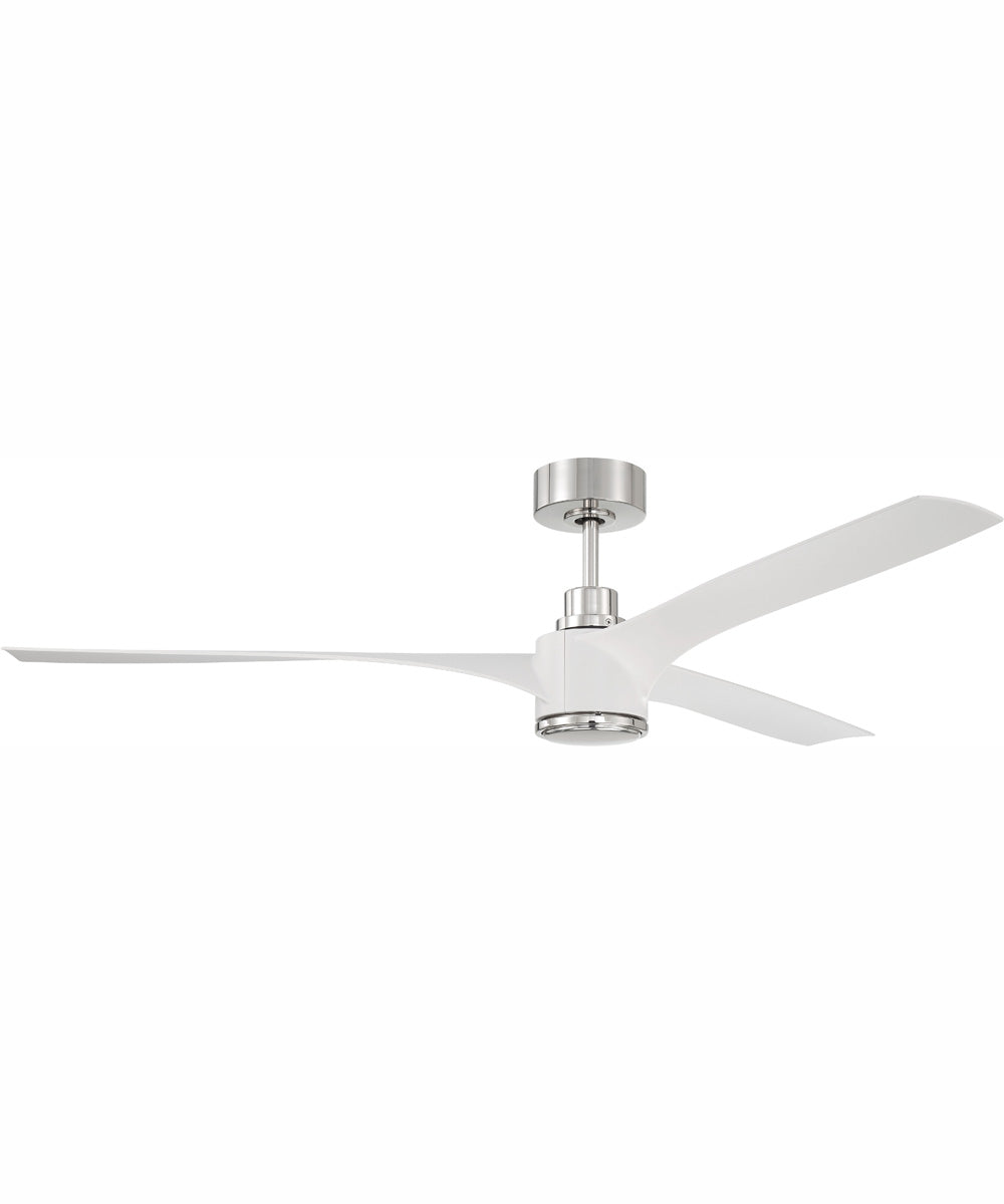60" Phoebe 1-Light Indoor/Outdoor Ceiling Fan White / Polished Nickel