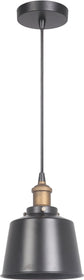 7"W 1-Light Mini Pendant Light Matte Black/Patina Aged Brass