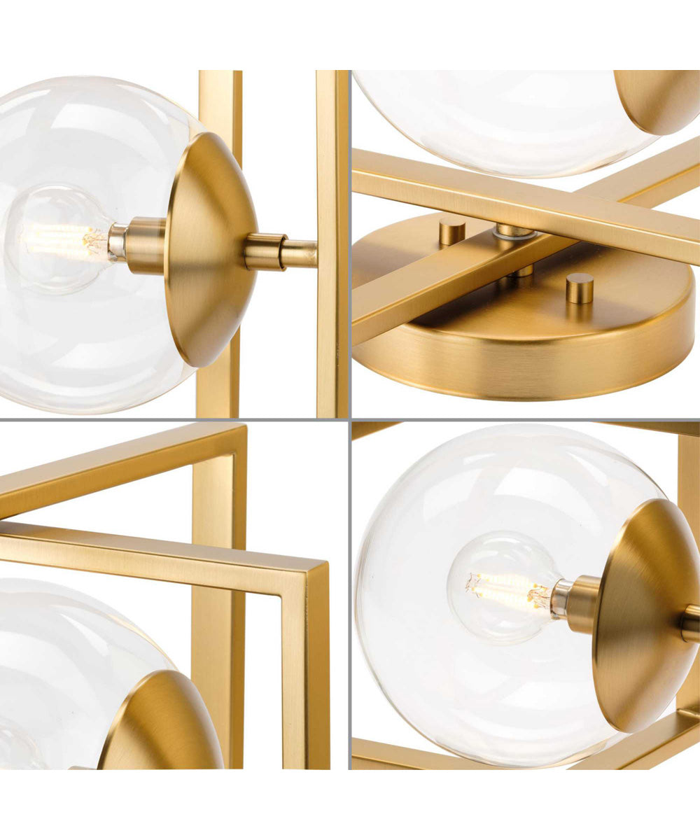 Atwell 10" 1-Light Mid-Century Modern Clear Glass Semi-Flush Mount Light Brushed Bronze