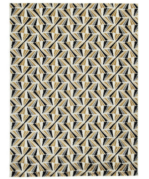 5'x'7' Jaela Medium Rug Black/Gold/White