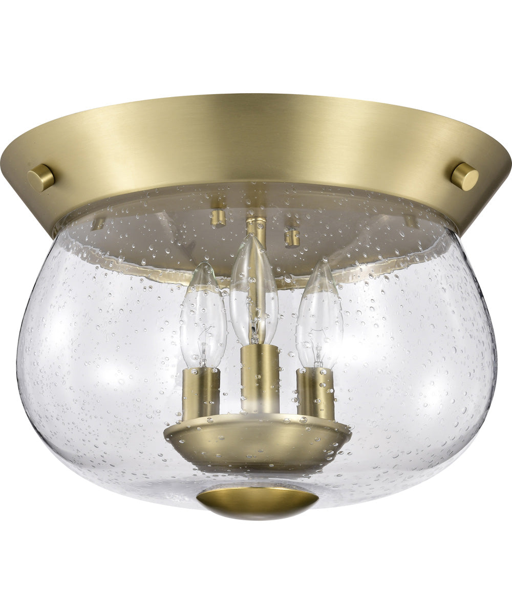 Boliver 3-Light Close-to-Ceiling Vintage Brass