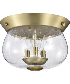 Boliver 3-Light Close-to-Ceiling Vintage Brass