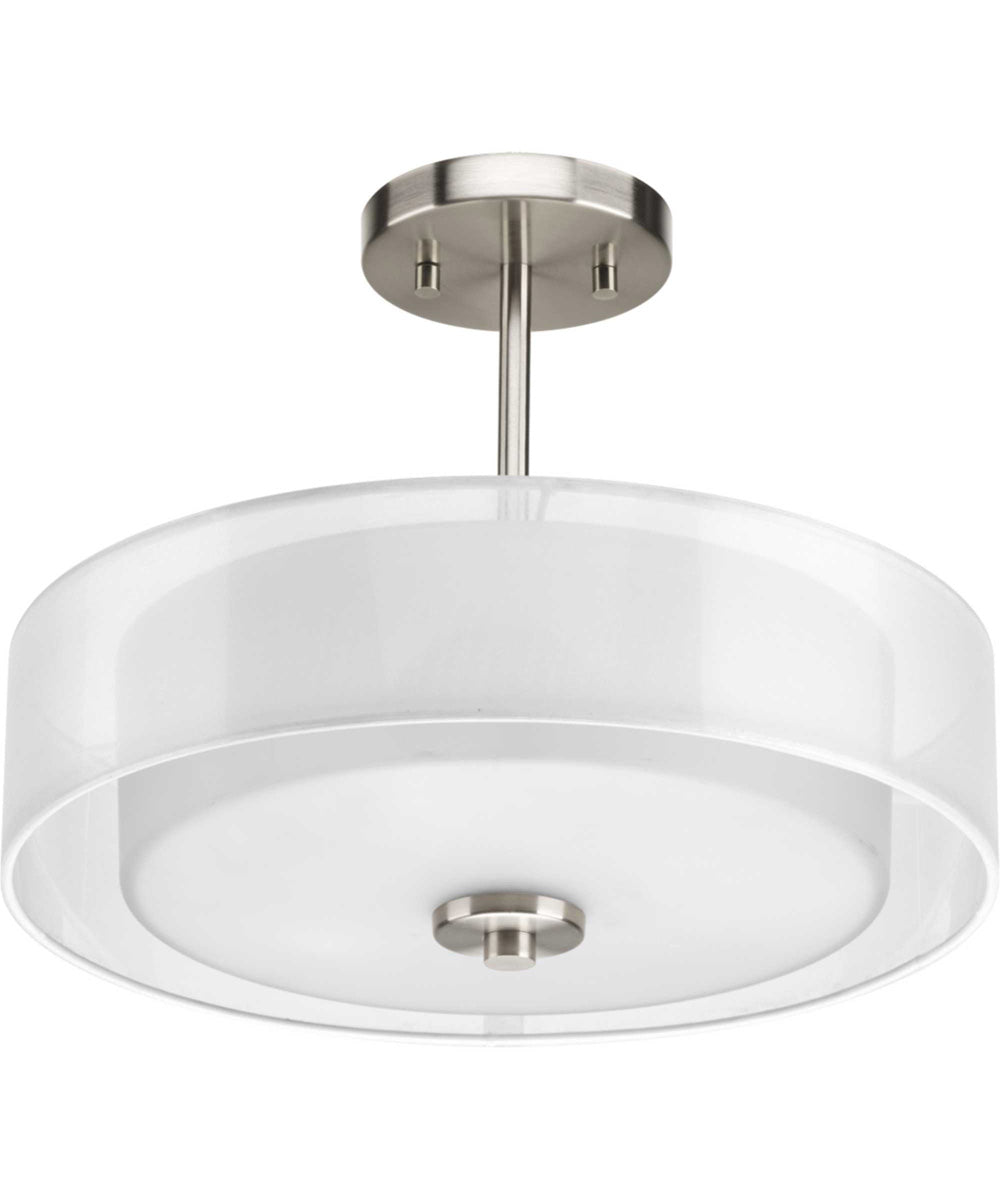 Invite 3-Light 15" Semi-Flush Convertible Brushed Nickel