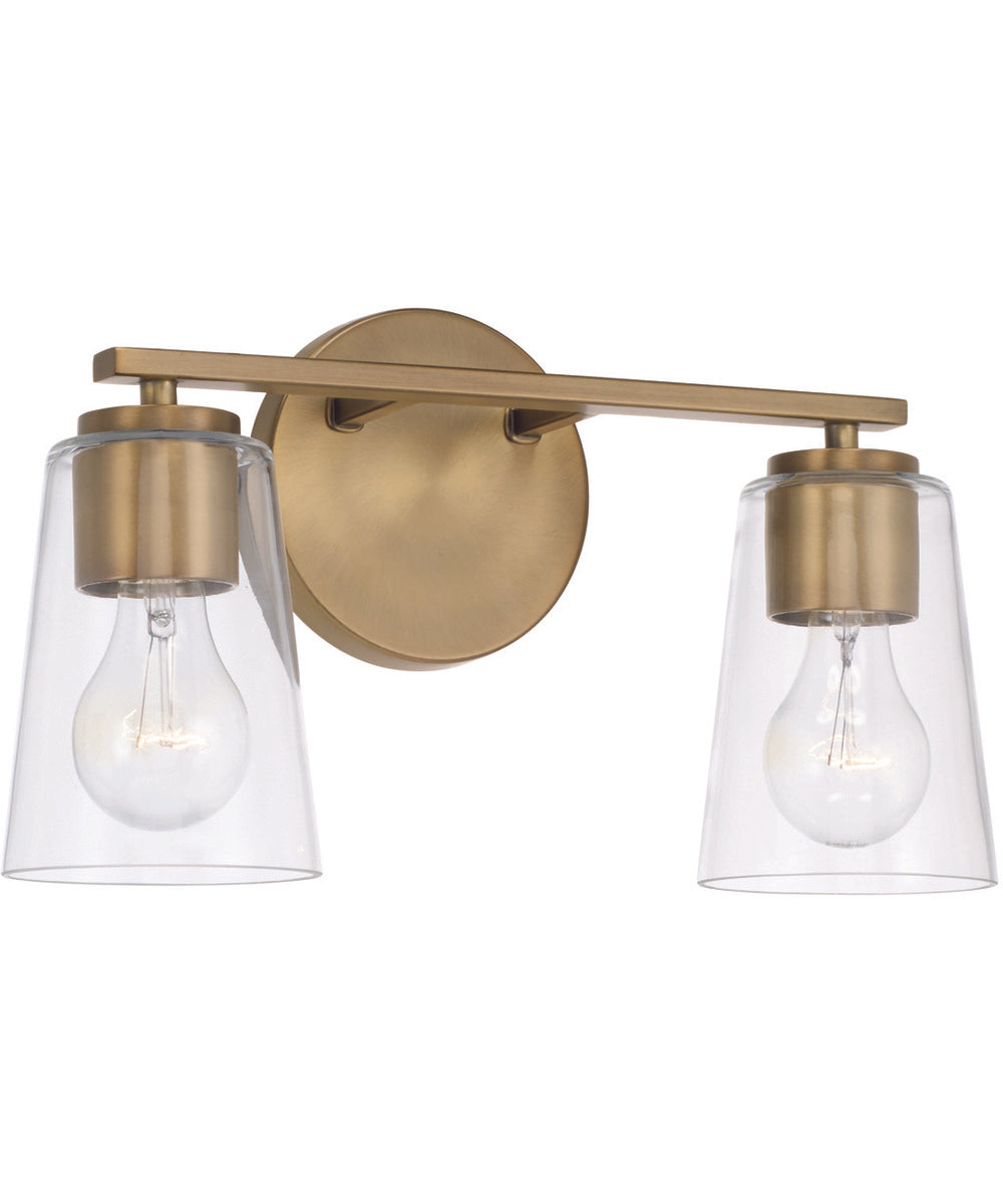 Portman 2-Light Vanity Aged Brass