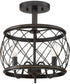 Dury Small 3-light Semi Flush Mount Palladian Bronze