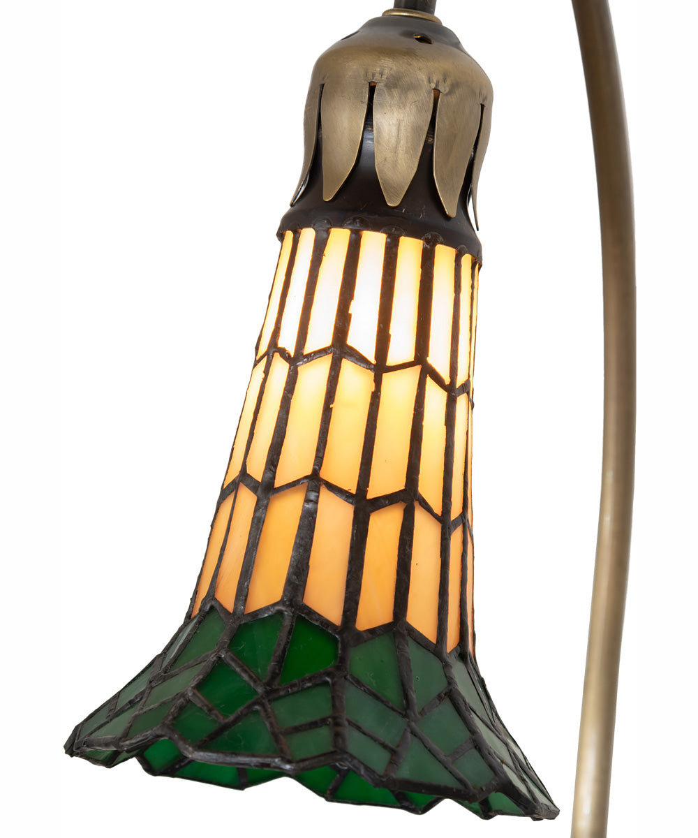 16" High Stained Glass Pond Lily Accent Lamp