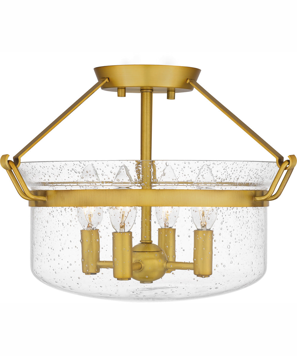 Quoizel Semi-Flush Mount Medium 4-light Semi Flush Mount Aged Brass