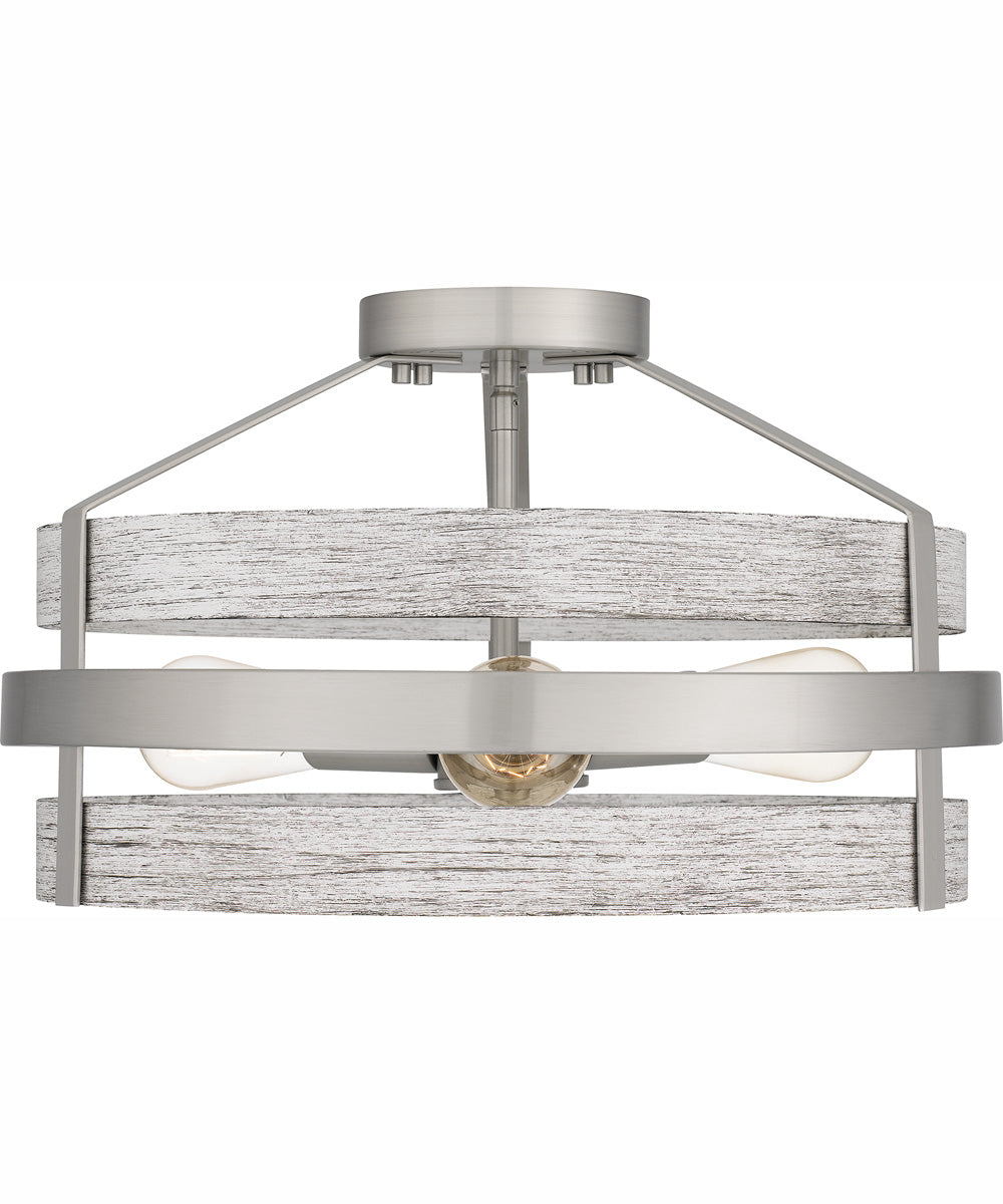 Gadsen Medium 3-light Semi Flush Mount Brushed Nickel