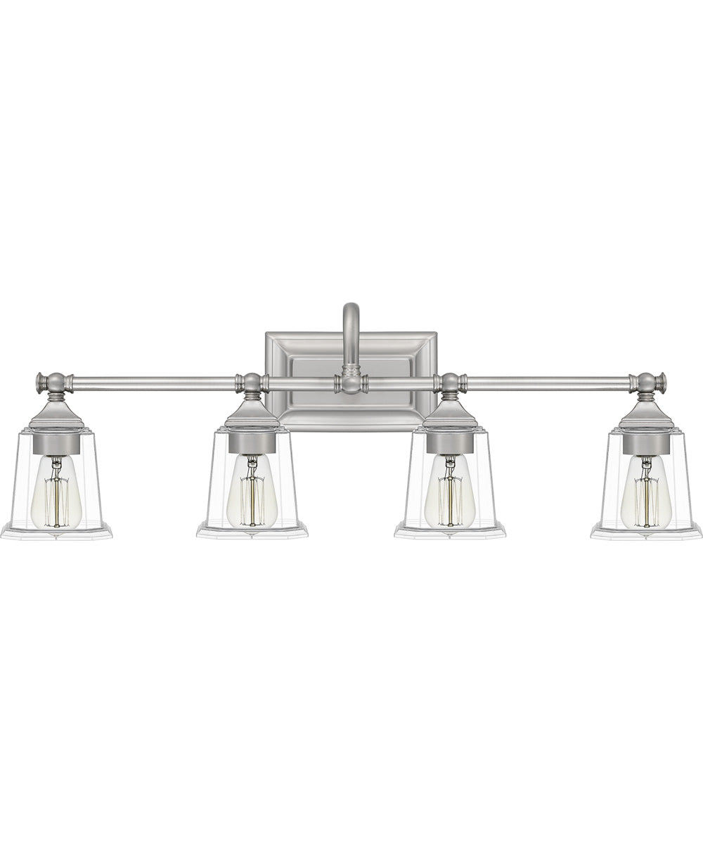 Nicholas Extra Large 4-light Bath Light Brushed Nickel