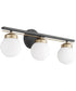 Nimbus 3-light Bath Vanity Light Textured Black w/ Aged Brass
