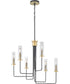 Rainey 6-Light Clear Fluted Ribbed Glass Modern Chandelier Light Graphite