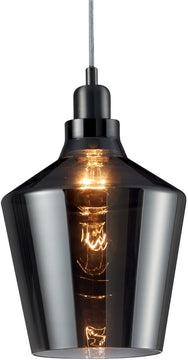 8"W Calais 1-Light  Pendant Dark Grey