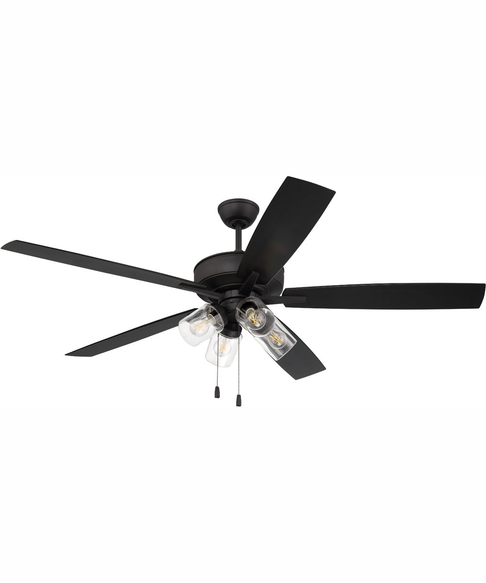 60" Outdoor Super Pro 104 4-Light Indoor/Outdoor Ceiling Fan Flat Black