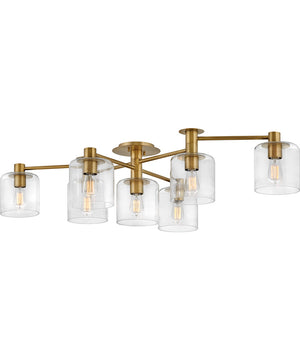 Axel 7-Light Extra Large Semi-flush Mount in Heritage Brass