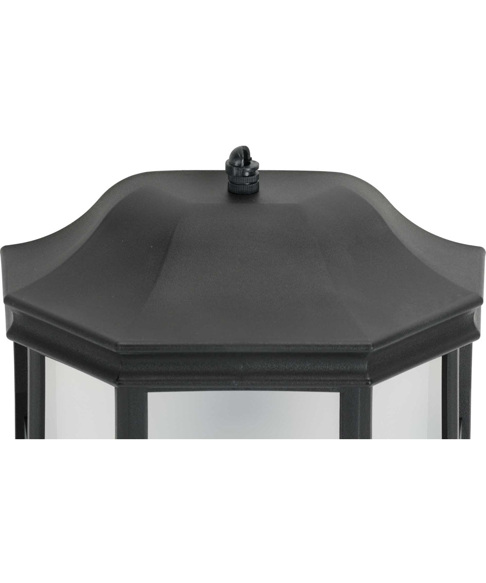 Milford Non-Metallic Lantern  1-Light Frosted Shade Traditional Outdoor Wall Lantern Light Textured Black